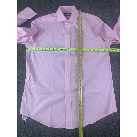 LAUREN RALPH LAUREN Mens Green Label Long Sleeve Dress Shirt Size 16 Pink - Picture 6 of 8